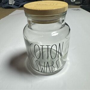 Rae Dunn Clear Glass Jar with Wooden Lid